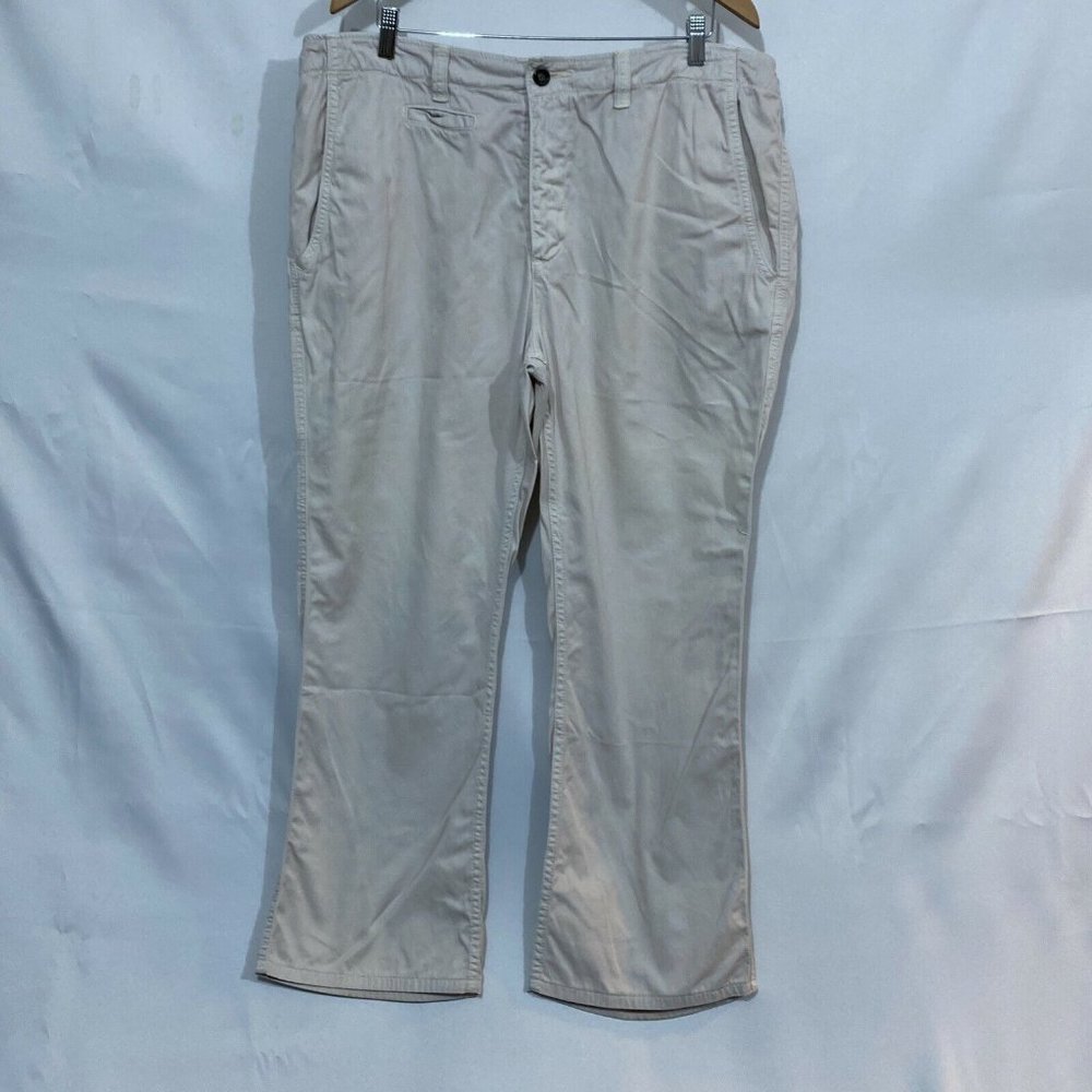 Tre Vero Mens Beige Flat Front Formal Straight Leg Chino Pant Size 38X30